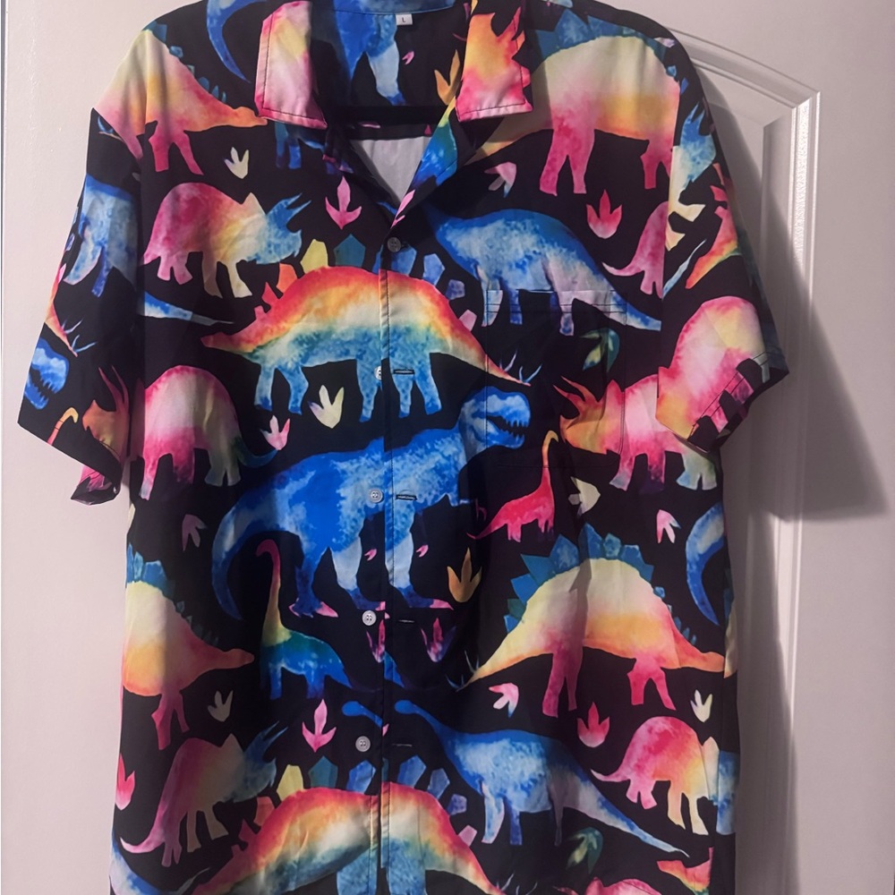 Colorful Dinosaur Print Shirt